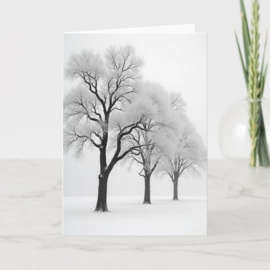 Vreedzame Besneeuwde Bomen Kaart (Voorkant)