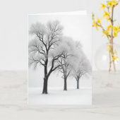 Vreedzame Besneeuwde Bomen Kaart (Gele Bloem)