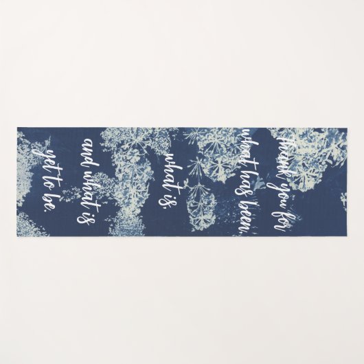 Vreedzame Blauwe Bloemen Yogamat (Voorkant (horizontaal))