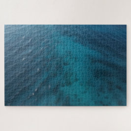 Vreedzame blauwe oceaan uitdagend legpuzzel