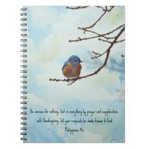 Vreedzame Blauwe Vogel Kunst Geloof Gebed Journal Notitieboek