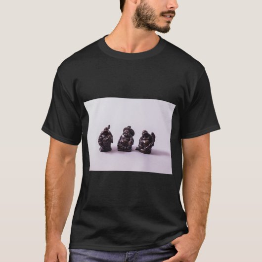 Vreedzame Boeddha beeldjes T-shirt (Voorkant)