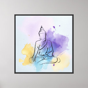Vreedzame Boeddha Canvasprint Canvas Afdruk