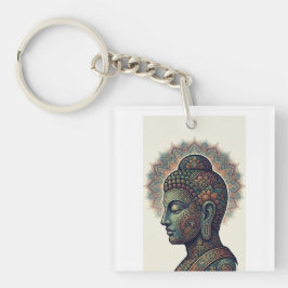 Vreedzame Boeddha en Dhamma Kunst - Acryl Sleutelh Sleutelhanger