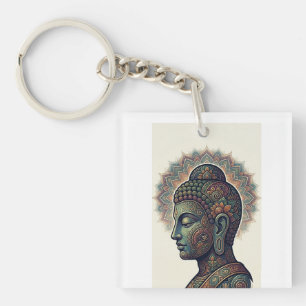 Vreedzame Boeddha en Dhamma Kunst - Acryl Sleutelh Sleutelhanger
