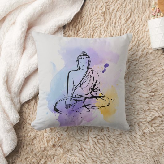 Vreedzame Boeddha-meditatiekussen Kussen (Deken)