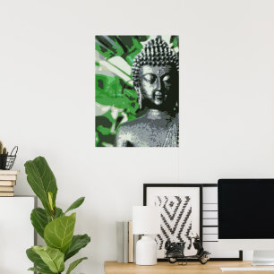 Vreedzame Boeddha-meditatieposter – Close-Up Zen Poster