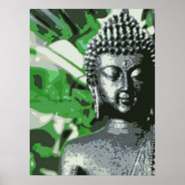 Vreedzame Boeddha-meditatieposter – Close-Up Zen Poster