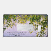 Vreedzame Boom en Lake Water met Bijbelvers Bureaumat (Keyboard & Muis)