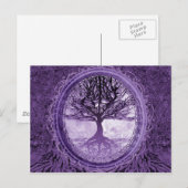 Vreedzame boom in Paars Briefkaart (Voorkant / Achterkant)