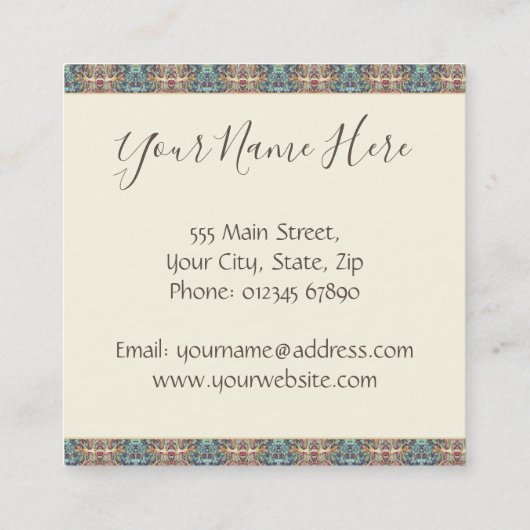 Vreedzame boom van het Visitekaartje van het leven (Achterkant)