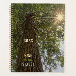 Vreedzame bos met gouden licht door de bladeren planner