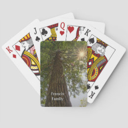Vreedzame bos met gouden licht natuurfoto pokerkaarten