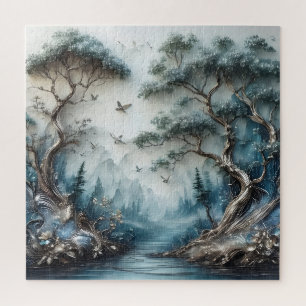 Vreedzame Bosrivier en Vliegende Vogels Legpuzzel