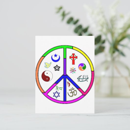 Vreedzame coëxistentie briefkaart (Staand voorkant)