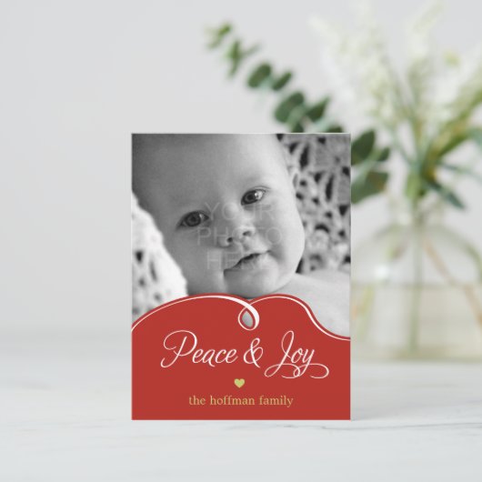 Vreedzame Curves Kerstvakantie Foto Card Post Feestdagenkaart (Staand voorkant)