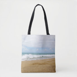 Vreedzame dag in het strand tote bag