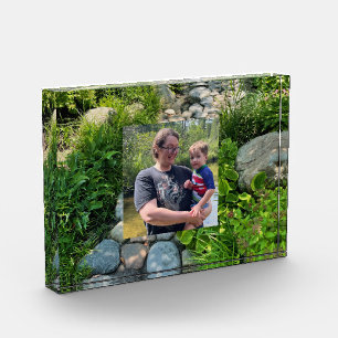 Vreedzame dappled zonlicht bosweg sjabloon fotoblokken