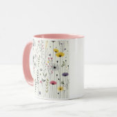Vreedzame Dove Art Mok, Floral Bird Design, Koffie Mok (Voorkant links)