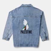 Vreedzame Duif met Vrije Palestijnse Vlag Kunst Denim Jacket (Achterkant)