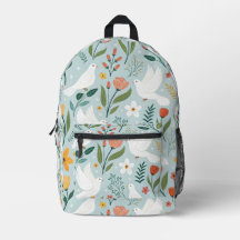 Vreedzame Duif & Wilde Bloem Botanische patroon