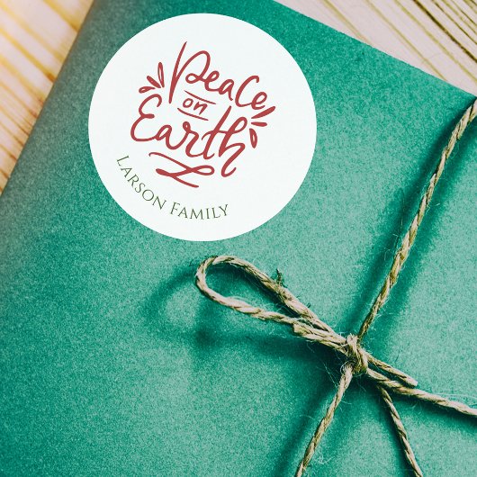 Vreedzame Feestdagen op Aarde Kerst Sticker