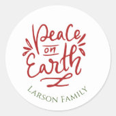 Vreedzame Feestdagen op Aarde Kerstmis Sticker (Voorkant)