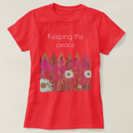 Vreedzame, Floral Garden Fence T-Shirt