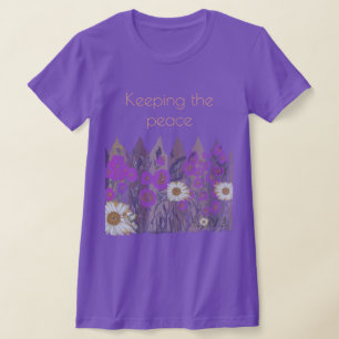 Vreedzame, Floral Garden Fence T-Shirt