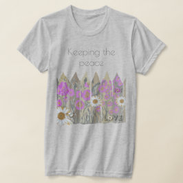 Vreedzame, Floral Garden Fence T-Shirt