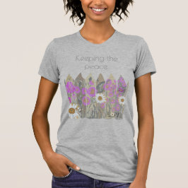 Vreedzame, Floral Garden Fence T-Shirt