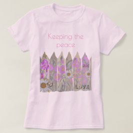 Vreedzame, Floral Garden Fence T-Shirt