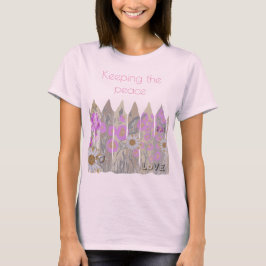 Vreedzame, Floral Garden Fence T-Shirt