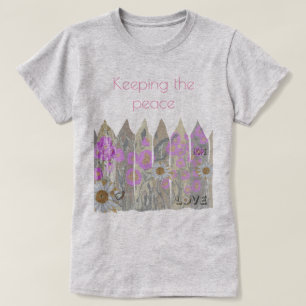Vreedzame,  Floral Garden Fence T-Shirt