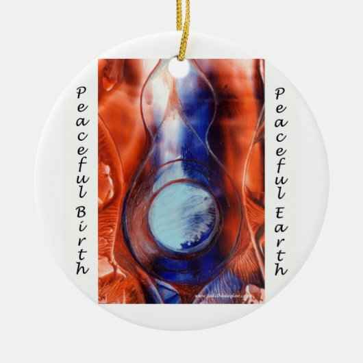 vreedzame geboortesierbloem keramisch ornament (Voorkant)