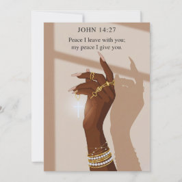 Vreedzame Genade Johannes 14:27 Geloof Feestdagenkaart