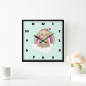 Vreedzame gleuze reclame stil op een wolk vierkante klok (Huis)