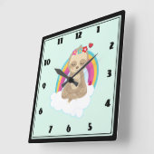 Vreedzame gleuze reclame stil op een wolk vierkante klok (Hoek)