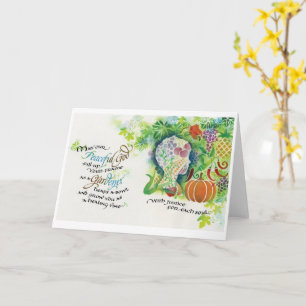Vreedzame God/Gardener, Gevouwen Wenskaart, 5"x7" Kaart