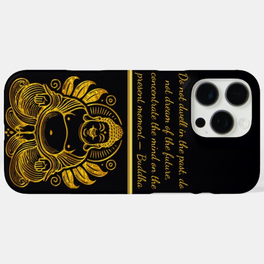 Vreedzame Gouden Boeddha Case-Mate iPhone Case (Achterkant (horizontaal))