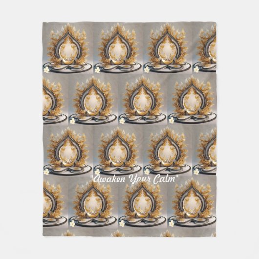 "Vreedzame gouden momenten" Fleece Deken (Voorkant)