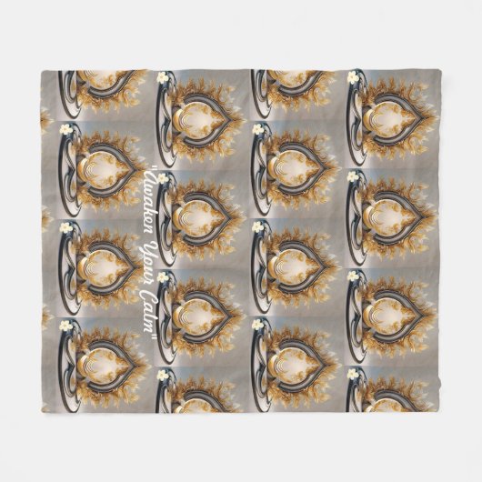 "Vreedzame gouden momenten" Fleece Deken (Voorkant (Horizontaal))