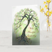 Vreedzame Groene Boom van het Leven Sympathie Kaar Kaart (Gele Bloem)