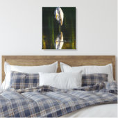 Vreedzame Grote Witte Greet met Reflectie Canvas Afdruk (Insitu (Slaapkamer))