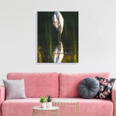 Vreedzame Grote Witte Greet met Reflectie Canvas Afdruk (Insitu (Woonkamer))