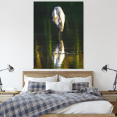 Vreedzame Grote Witte Greet met Reflectie Canvas Afdruk (Insitu (Slaapkamer))