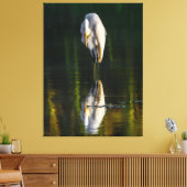 Vreedzame Grote Witte Greet met Reflectie Canvas Afdruk (Insitu (Woonkamer))