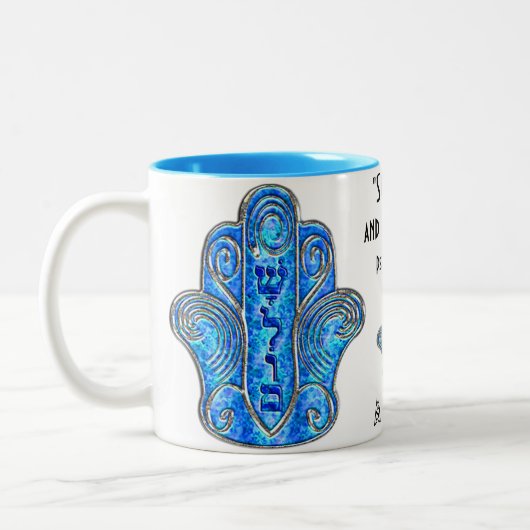 Vreedzame Hamsa (Mok) Tweekleurige Koffiemok (Links)
