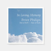 Vreedzame hemel en wolken begrafenispapier servett servetten (Voorkant)