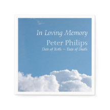 Vreedzame hemel en wolken begrafenispapier servett